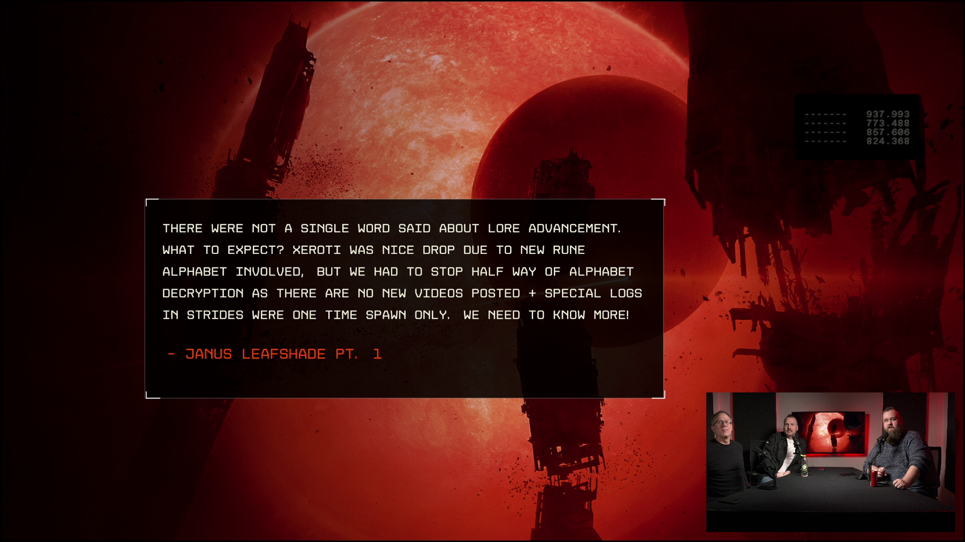 Creator mark and physics discussion on screen